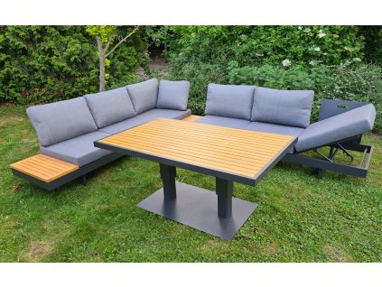 luxusný multifunkčný hliníkový záhradný nábytok marco tmavosivý ratanea.sk 2