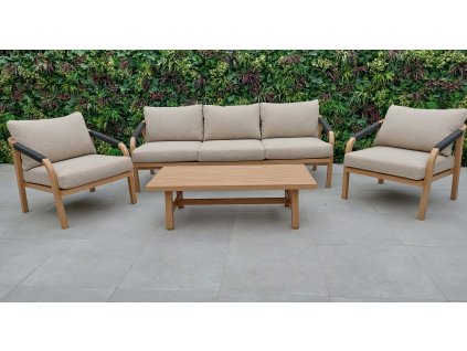 Hliníková sedacia súprava MONTI/RAVONTI 3 s antracitovým výpletom